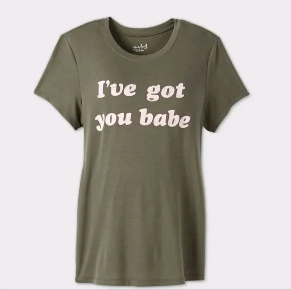Isabel & Ingrid Maternity Olive 'I've Got you babe graphic Tee - Picture 5 of 8